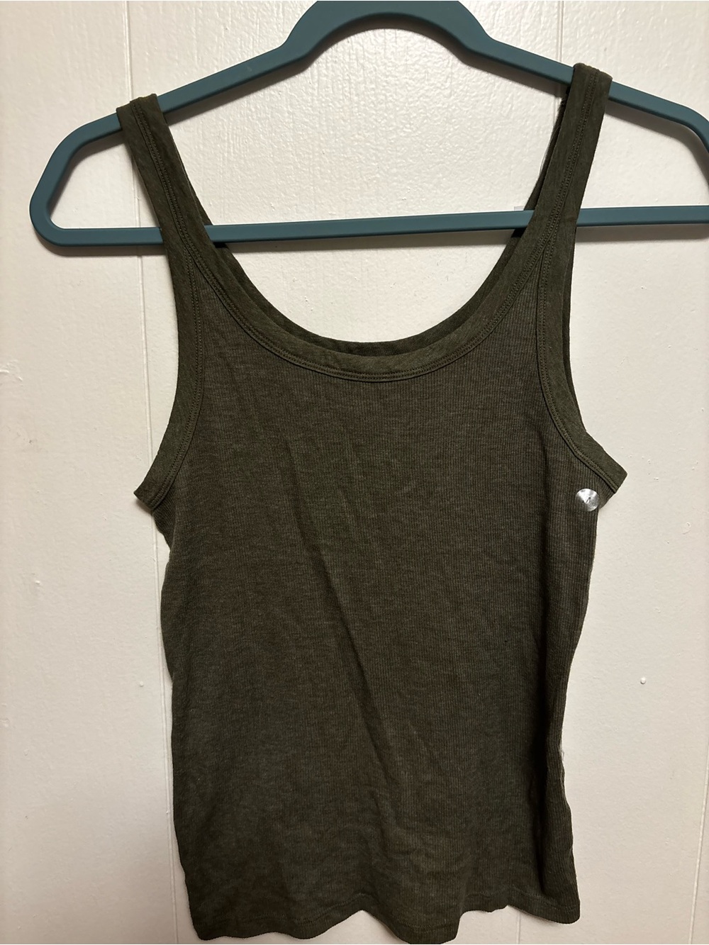 American Eagle Outfitters Olive Ribbed Tank Top